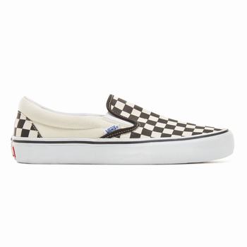 Vans Checkerboard Pro - Naisten Slip-on kengät - Mustat Valkoinen